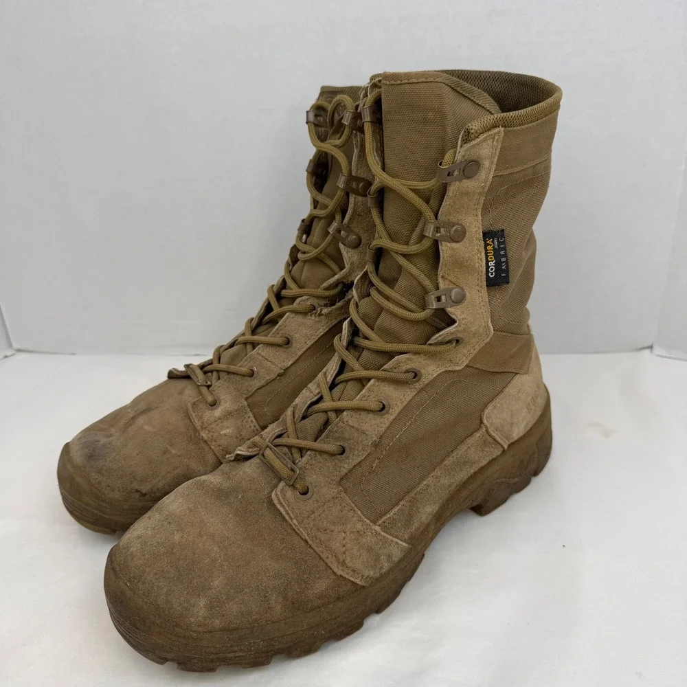 Rockrooster Mens AB5010 MGDB 8in Coyote Tactical Combat Boots Brown EEE 10.5